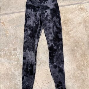 Lululemon Align Leggings, Black/Blue pattern, W 4